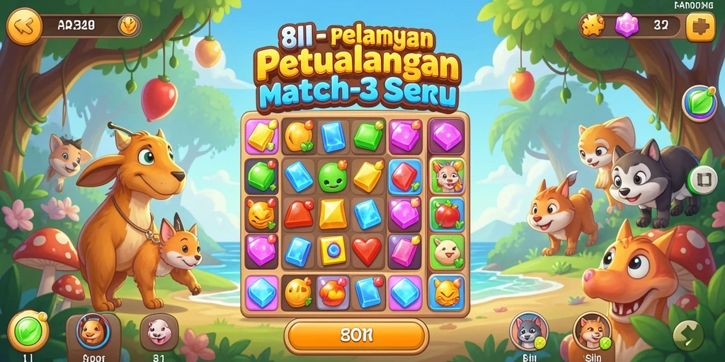 Gameplay seru dalam permainan Match-3 8II.