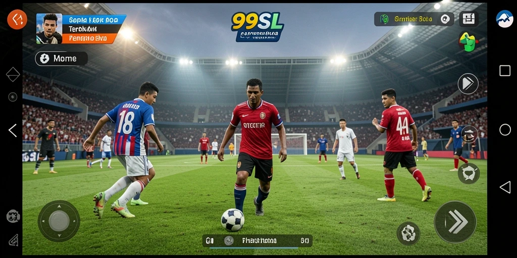 Tampilan gameplay 99SL yang memukau dengan aksi sepak bola seru.
