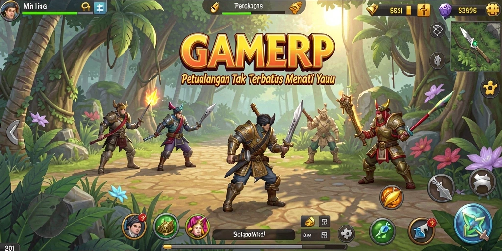 Tampilan gameplay seru di dunia petualangan yang luas.