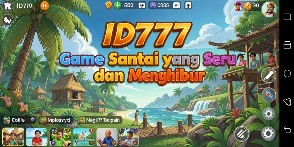 Tampilan gameplay ID777 yang ceria dan menarik.