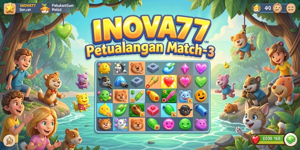 Gameplay seru INOVA77 dengan tantangan Match-3 yang menakjubkan.