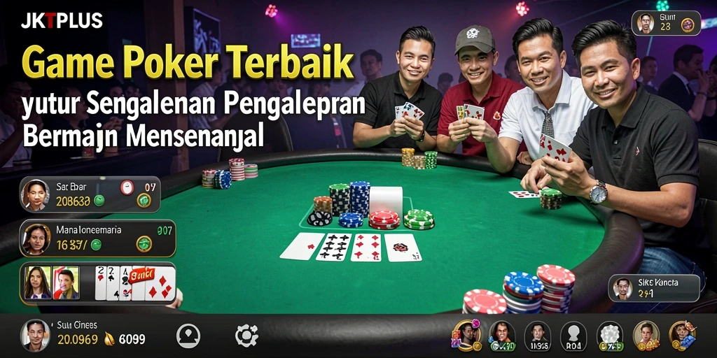 Screenshot gameplay menampilkan suasana permainan Poker yang seru.