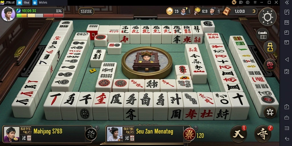 Screenshot gameplay JTBLUE menampilkan keseruan permainan Mahjong.