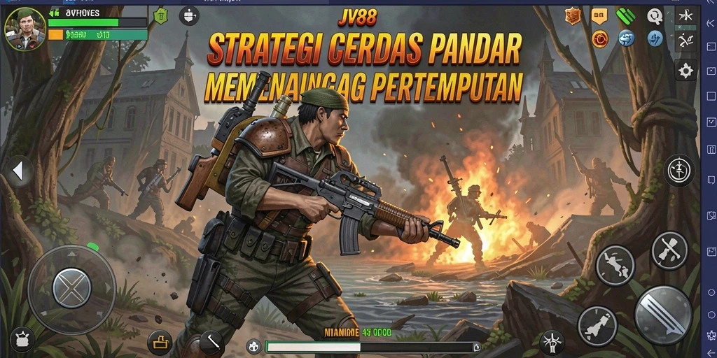 Tampilan gameplay JV88 menunjukkan strategi tempur yang intens dan mendebarkan.