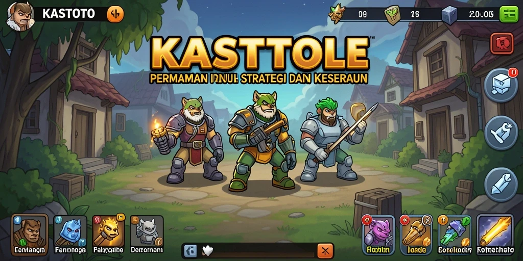 Screenshot KASTOTO menampilkan karakter dalam aksi di dunia Idle yang penuh warna.