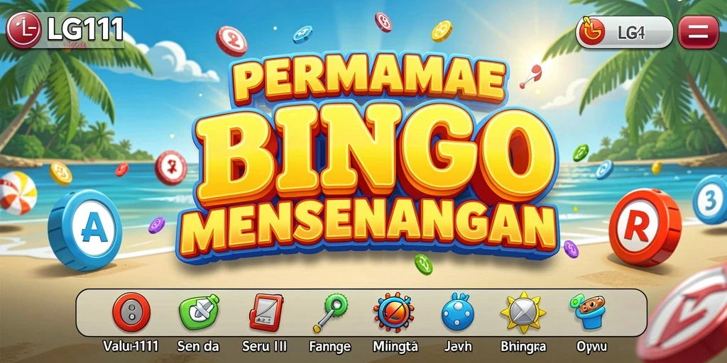 Screenshot gameplay LG111 yang menampilkan suasana permainan Bingo yang ceria.