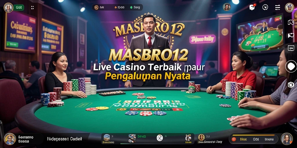 Screenshot gameplay Live Casino MASBRO12 yang mendebarkan dan interaktif.