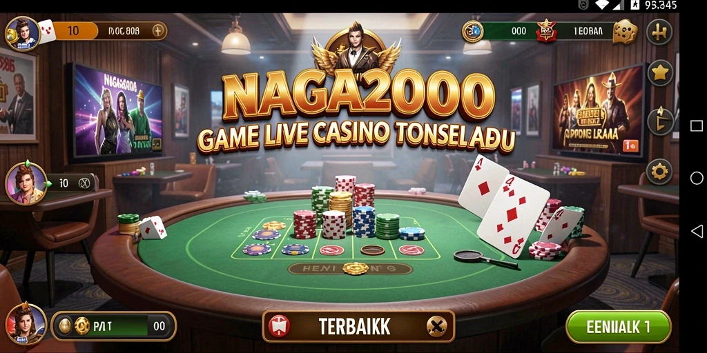 Screenshot utama NAGA2000 menampilkan gameplay Live Casino yang mendebarkan.