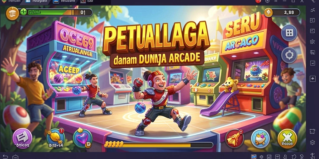Tangkapan layar utama OCE69 menampilkan aksi seru dalam gameplay arcade.