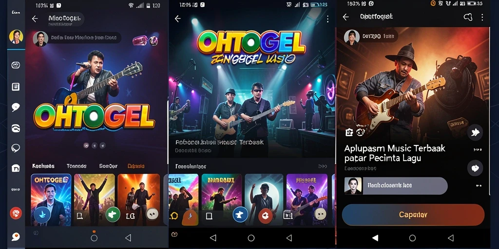 Tampilan antarmuka OHTOGEL dengan berbagai fitur musik menarik.