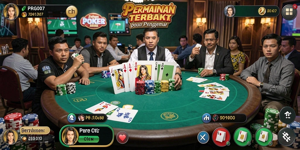 Tampilan gameplay menarik dari PRG007 yang menyajikan Poker.