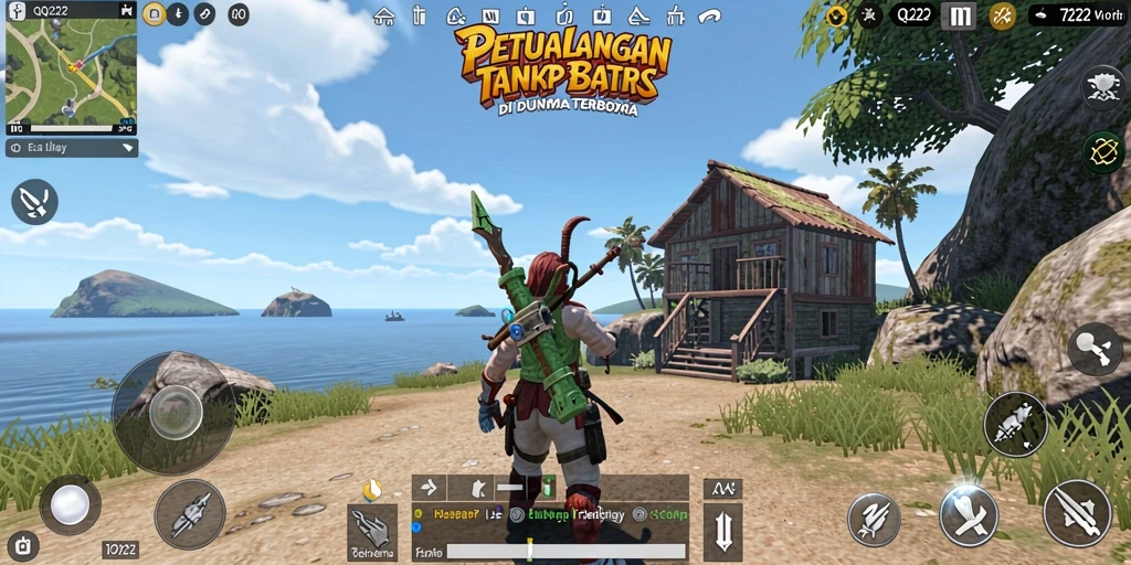 Tangkapan layar gameplay QQ222 menunjukkan petualangan seru di dunia terbuka.