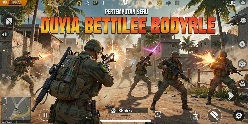 Gameplay seru RP6677 dengan aksi pertempuran Battle Royale.