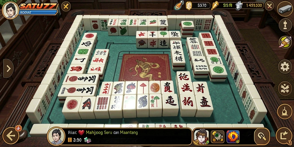 Screenshot SATU77 menampilkan gameplay Mahjong yang menarik.