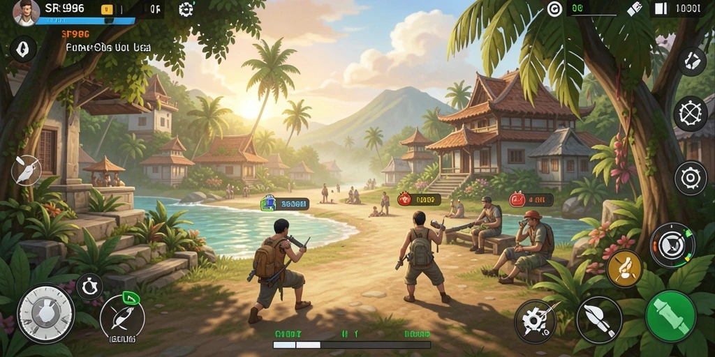 Tampilan gameplay SR996 yang penuh warna dan menyenangkan.