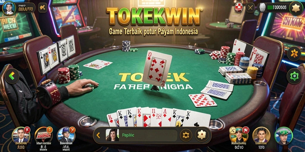Tampilan permainan Poker yang menarik dan mendebarkan di TOKEKWIN.