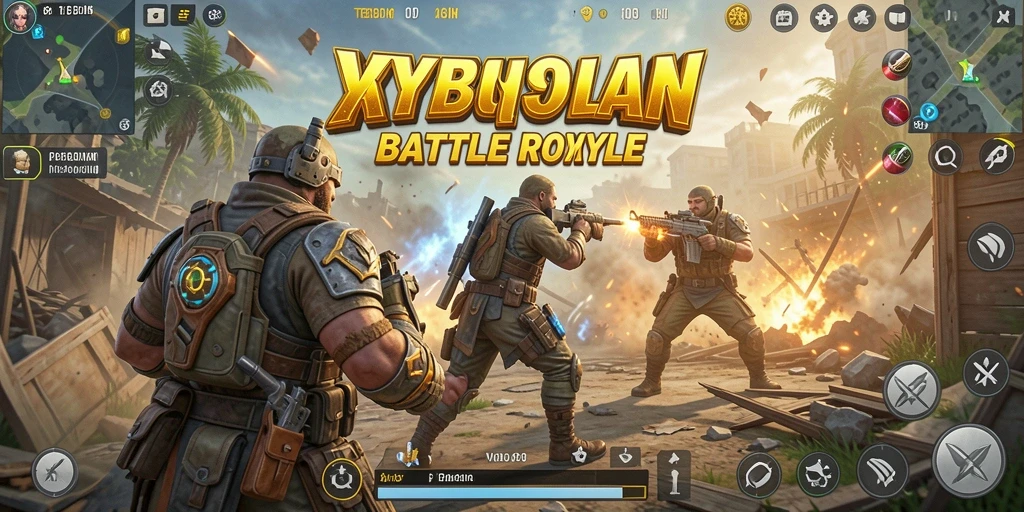 Tampilan gameplay mendebarkan dari pertempuran di YYBET Battle Royale.