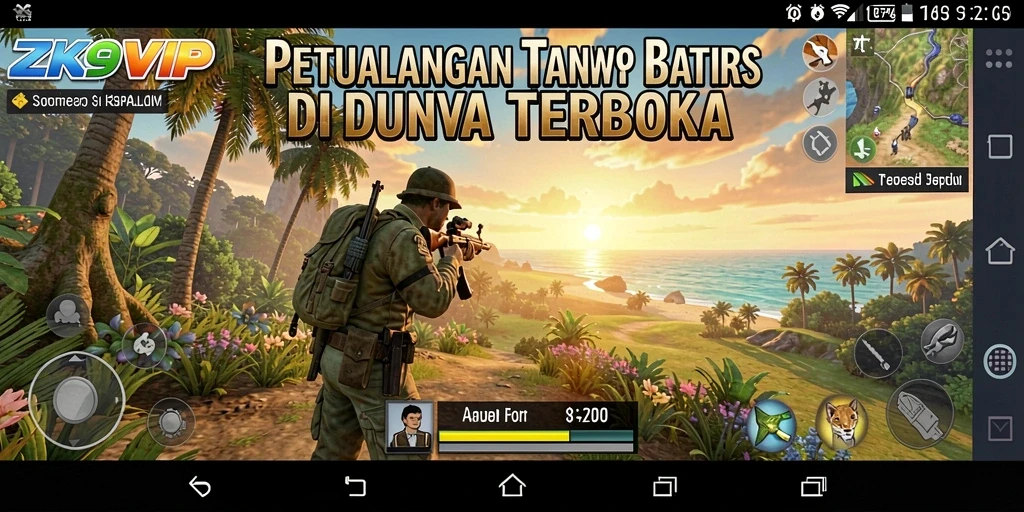 Tampilan gameplay ZK9VIP menampilkan eksplorasi dunia yang luas.